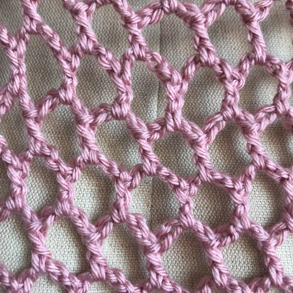 Dusty rose crocheted spaghetti straps scalloped edges pull over top size L boho - Picture 6 of 12